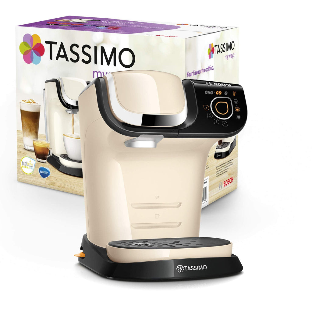 Tassimo My Way 2 TAS6507 Cafetière à capsules avec filtre à eau, 1500 W, 1,3 l, crème