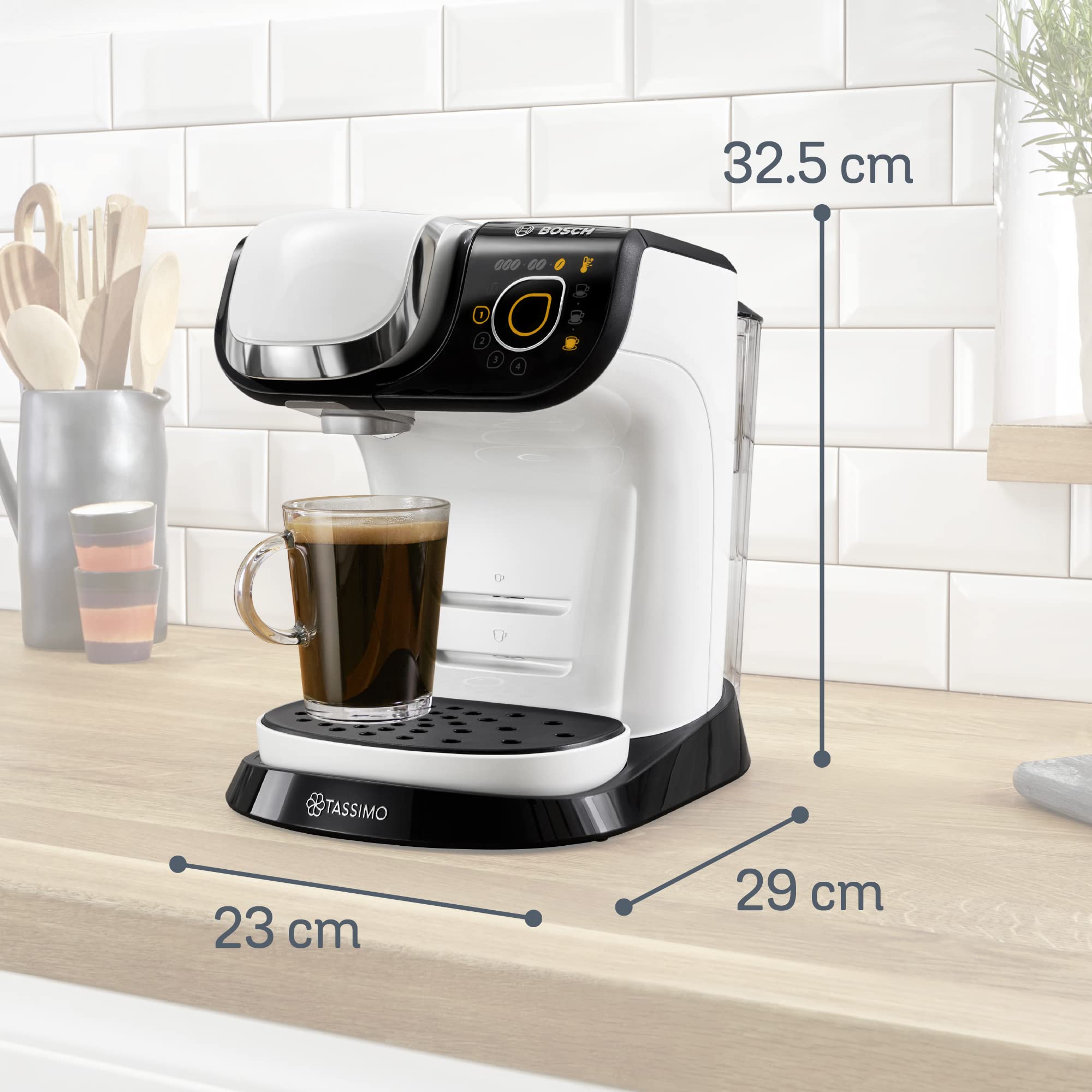 Tassimo My Way Machine à Café, tas 6504, plus de 40 boissons chaudes, OneTouch, Blanc