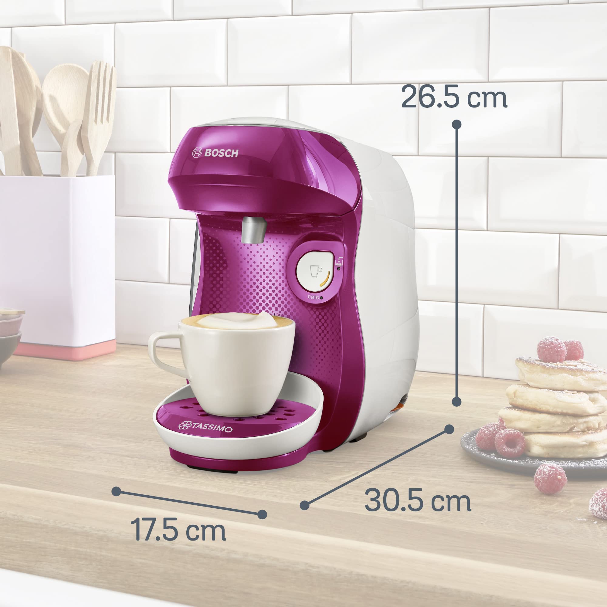 Machine à Café Tassimo Happy, tas1001, OneTouch, violet & blanc