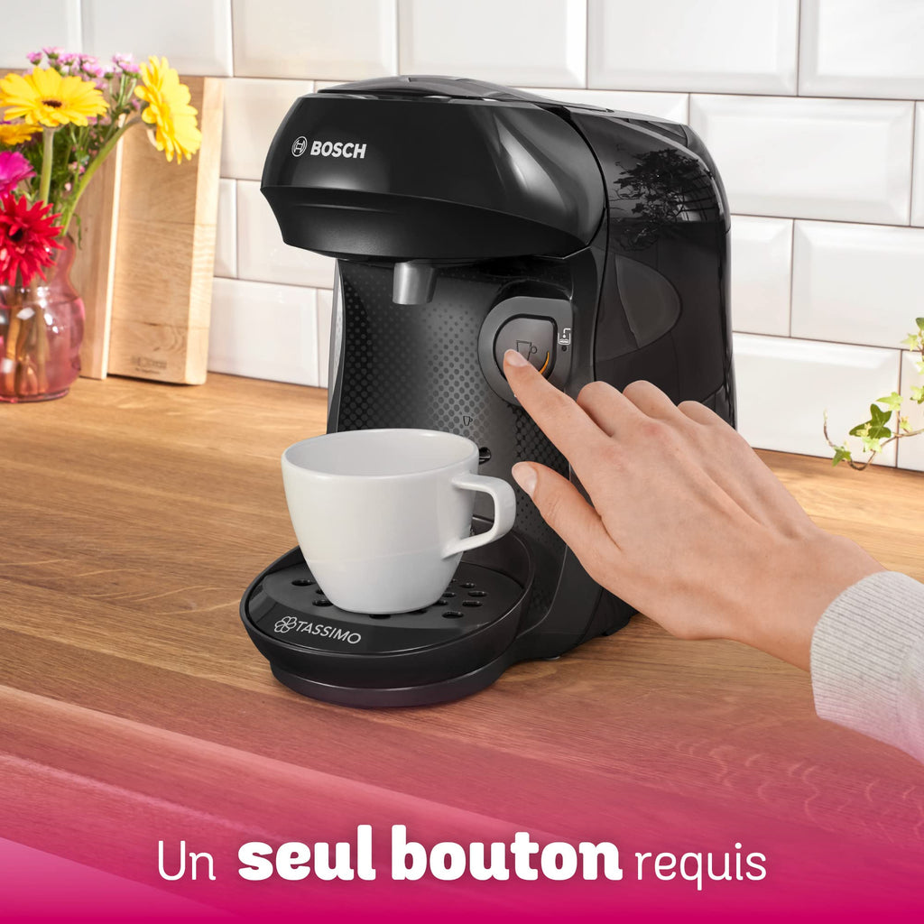 Machine à Café TASSIMO HAPPY, TAS1002N, plus de 40 boissons chaudes, Noir intense
