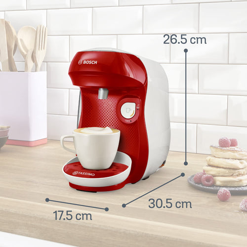 Machine à Café Tassimo Happy, tas1006, OneTouch, Rouge & blanc