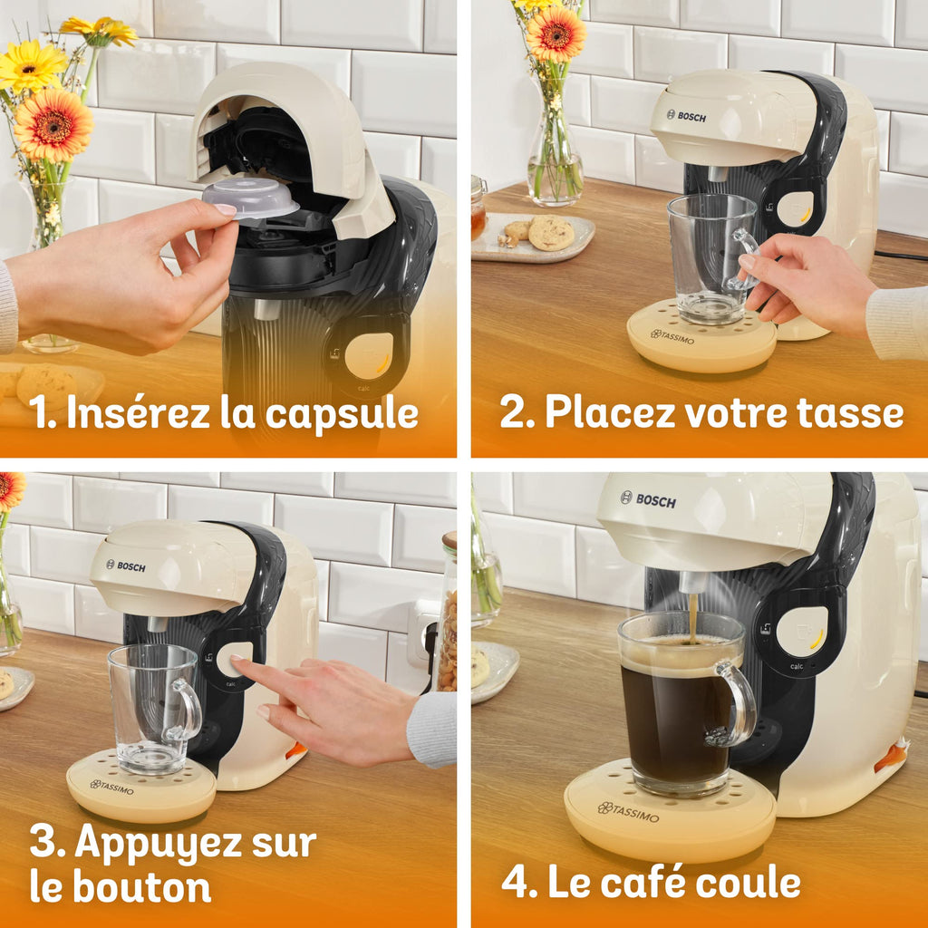 Machine à Café Tassimo Style, OneTouch, cafétière à dosettes, TAS1107, Vanille