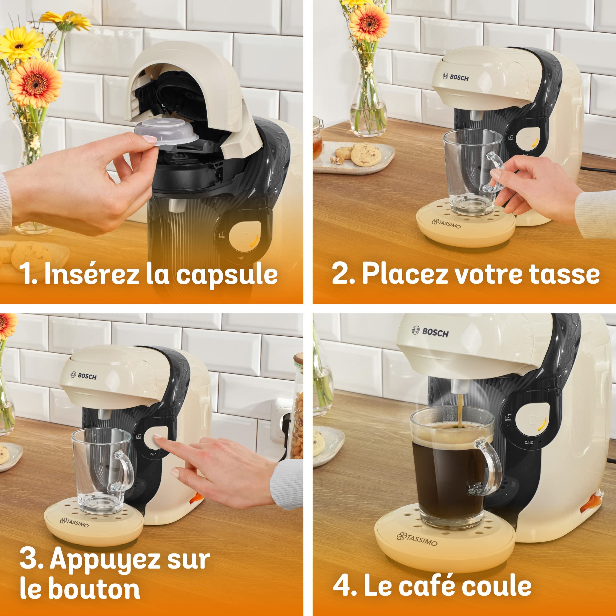 Machine à Café Tassimo Style, OneTouch, cafétière à dosettes, TAS1107, Vanille