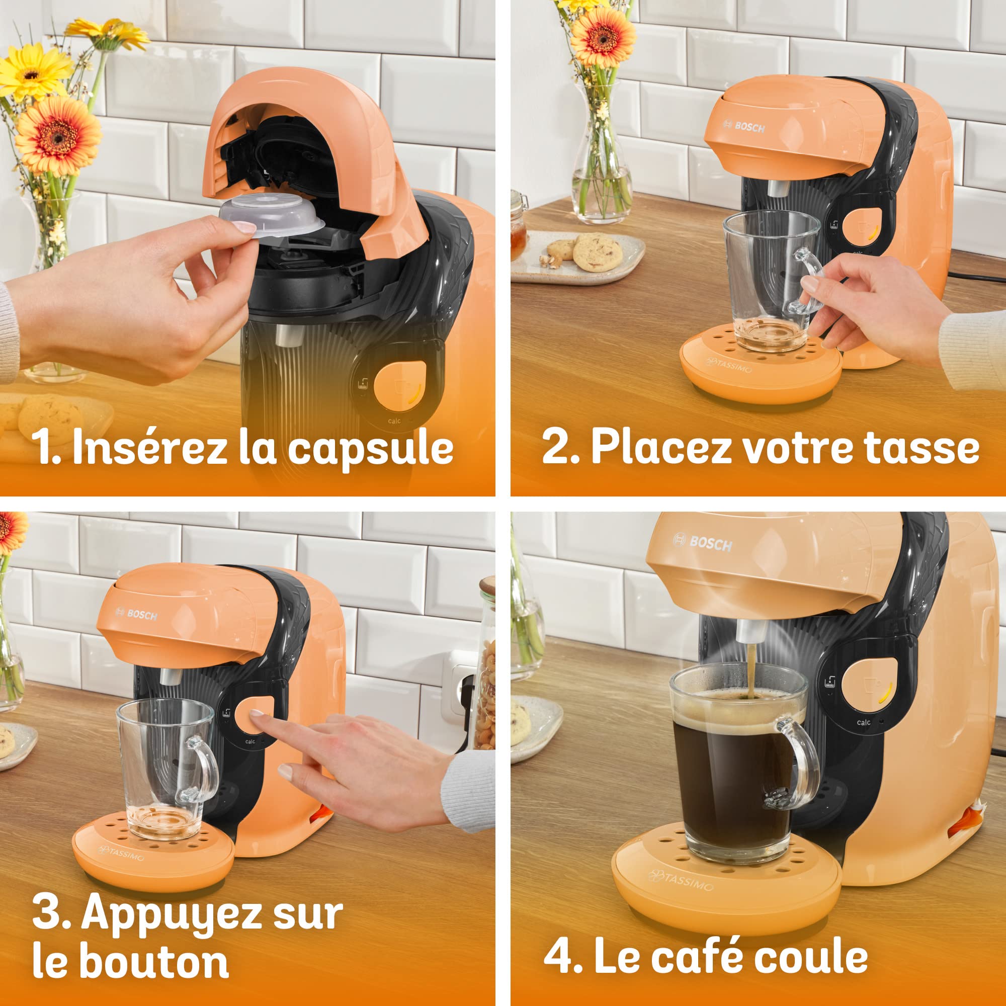Machine à Café Tassimo Style, Intellibrew, OneTouch, TAS1106, Pêche
