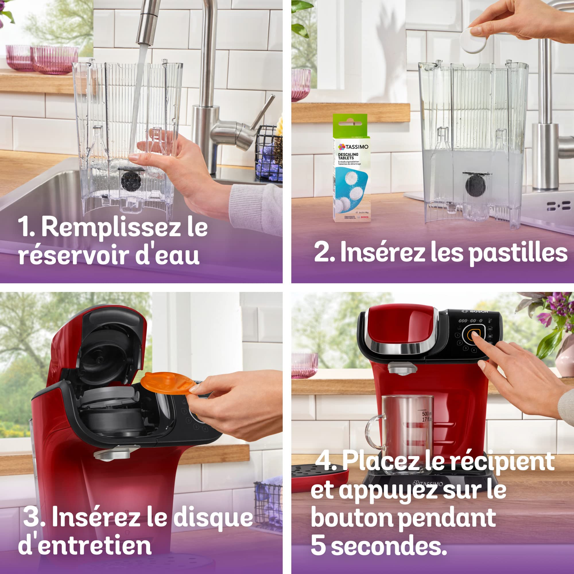 Tassimo My Way Machine à Café, tas6503, plus de 40 boissons chaudes, OneTouch, rouge
