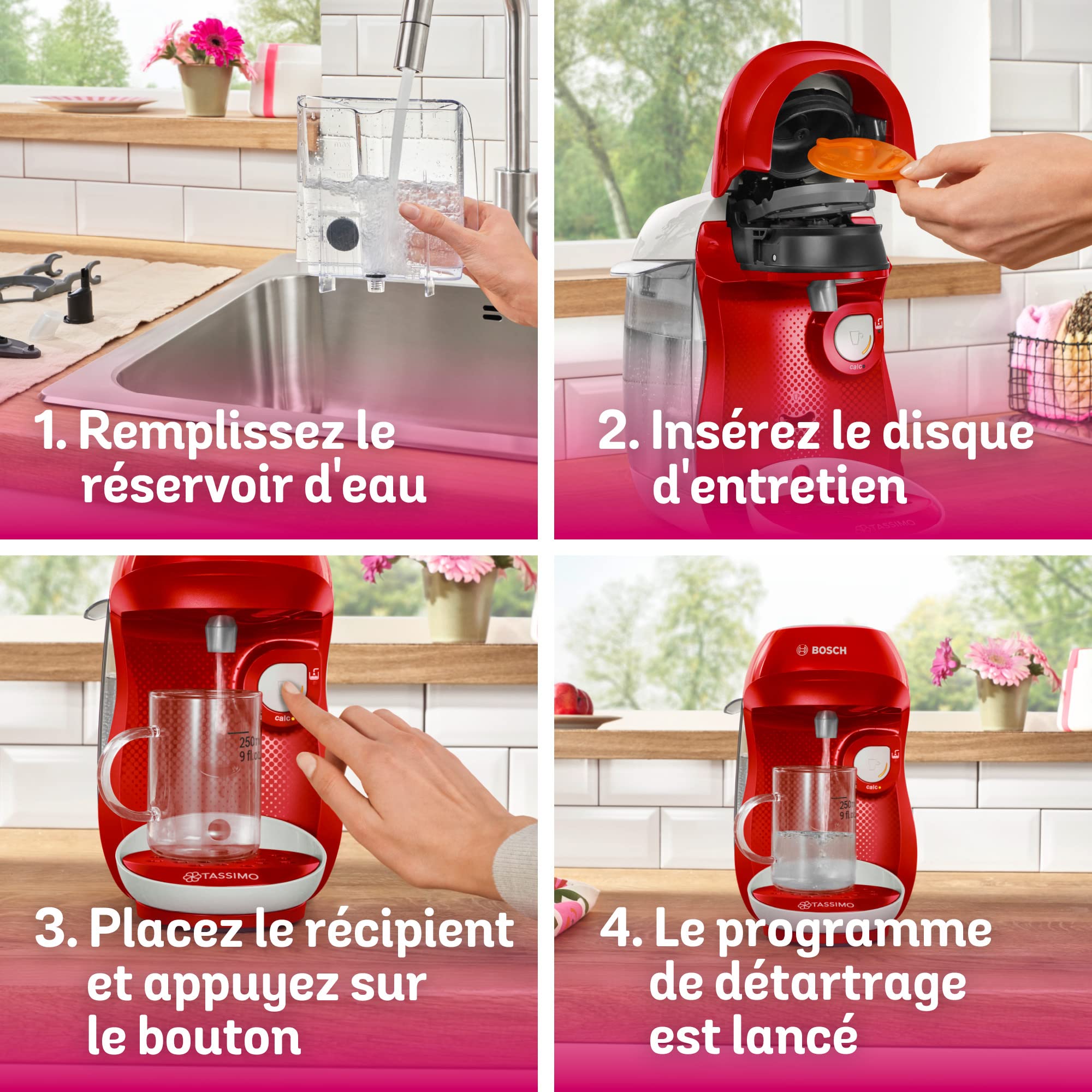 Machine à Café Tassimo Happy, tas1006, OneTouch, Rouge & blanc