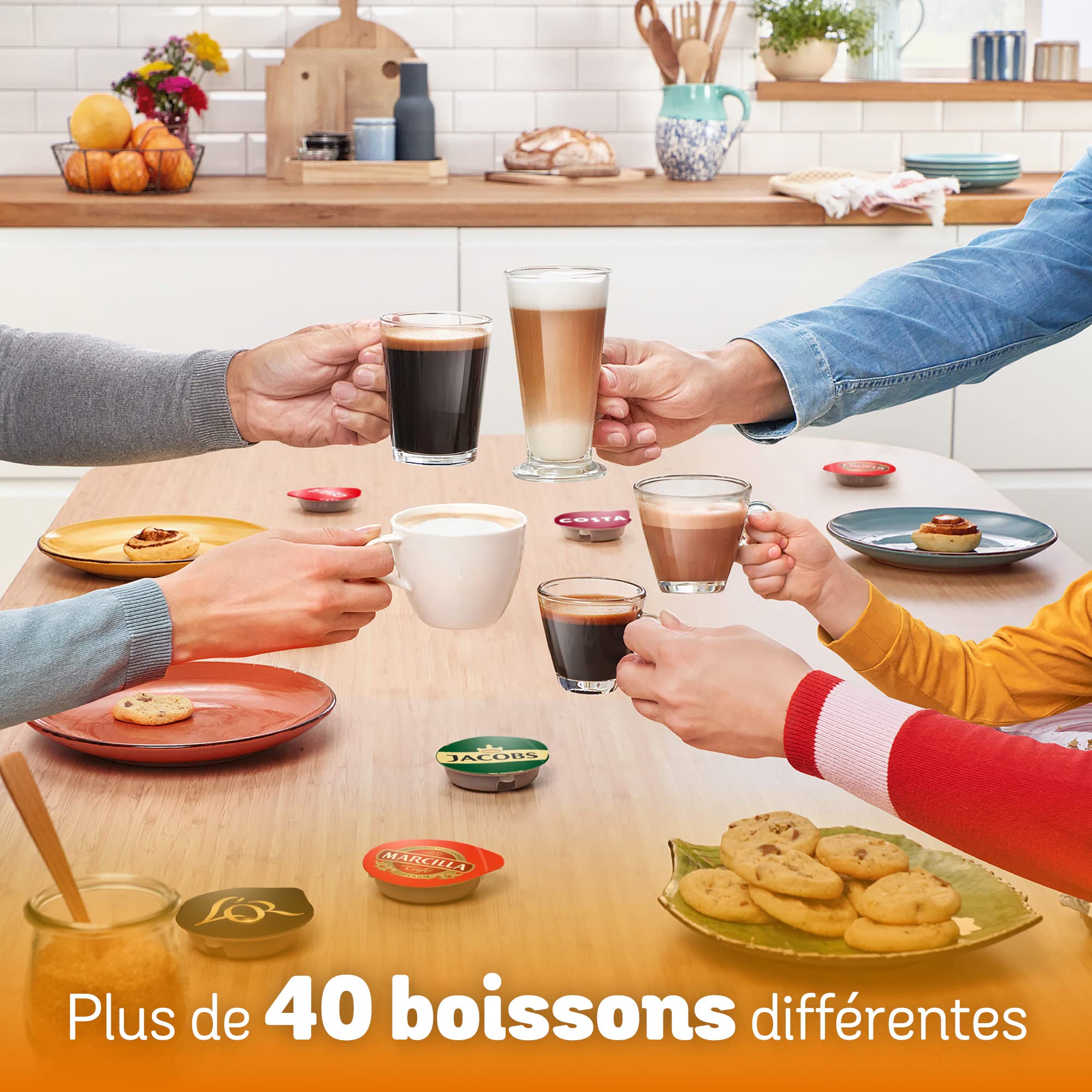 Machine à Café Tassimo Style, OneTouch, cafétière à dosettes, TAS1107, Vanille