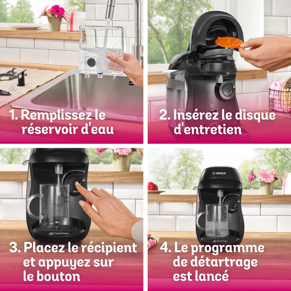 Machine à Café TASSIMO HAPPY, TAS1002N, plus de 40 boissons chaudes, Noir intense
