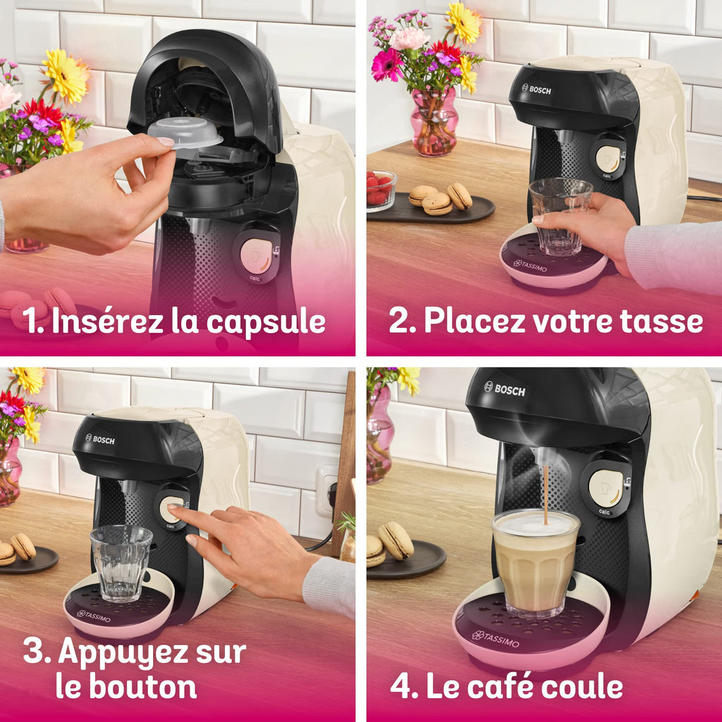 Tassimo Happy TAS1007 – Machine à café à capsules, 1400 W, Crème
