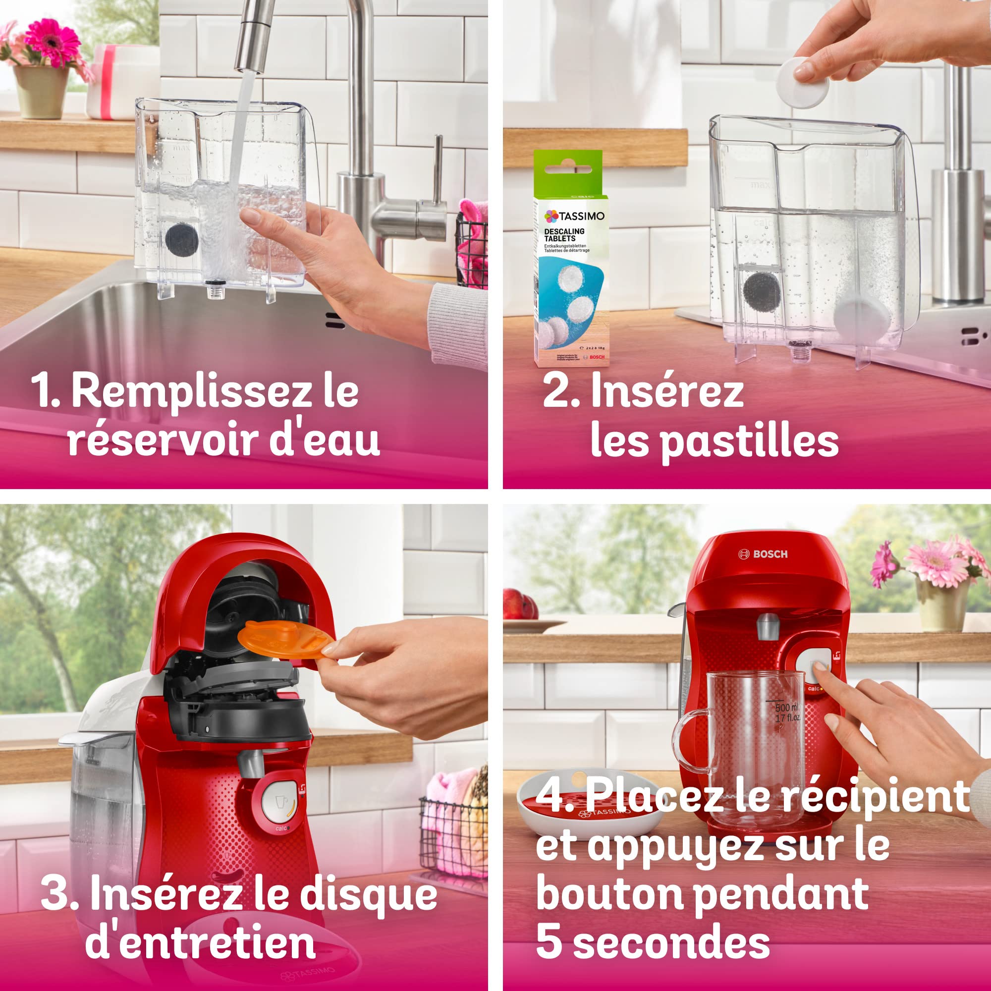 Machine à Café Tassimo Happy, tas1006, OneTouch, Rouge & blanc