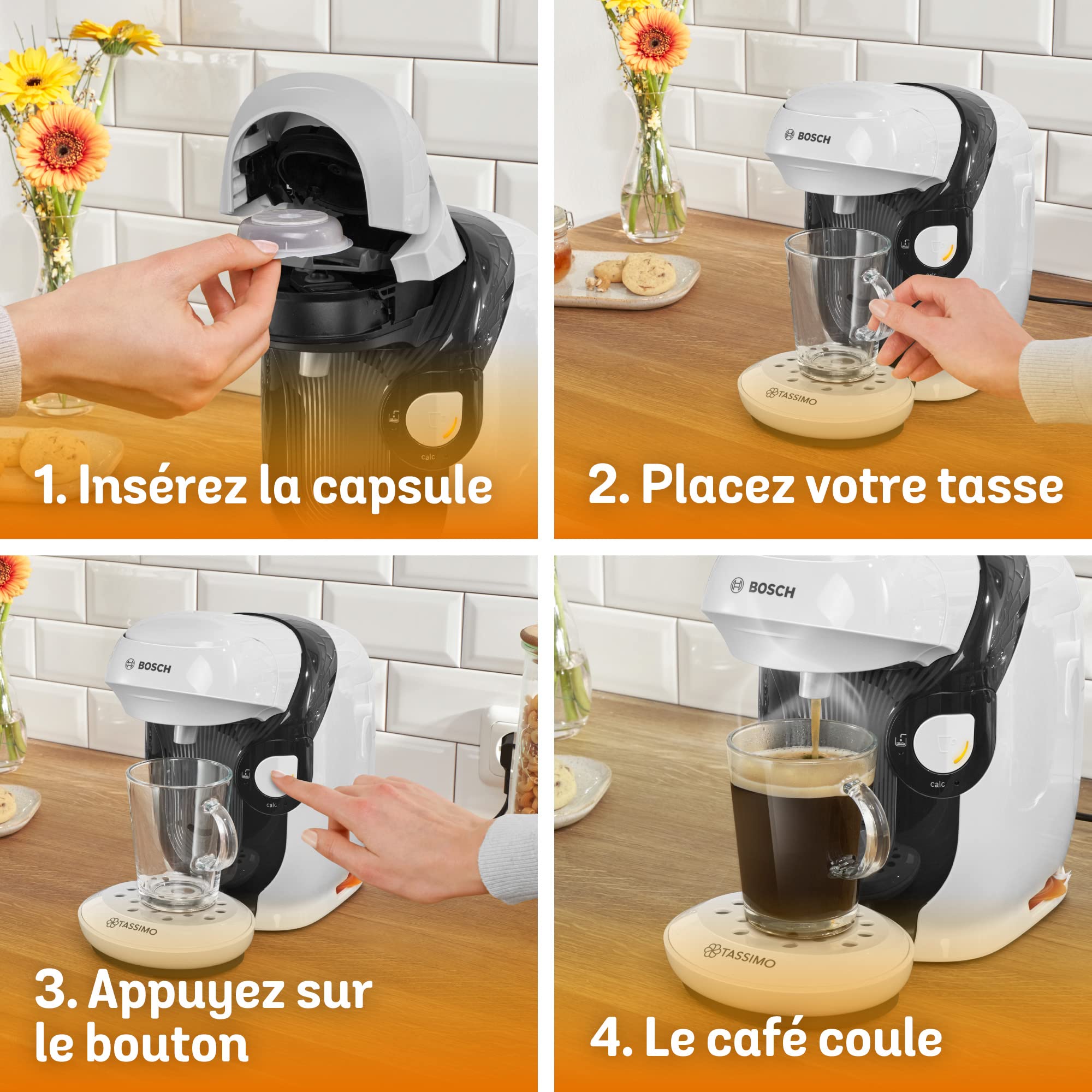Machine à Café Tassimo Style, TAS1104, OneTouch, Intellibrew, blanc