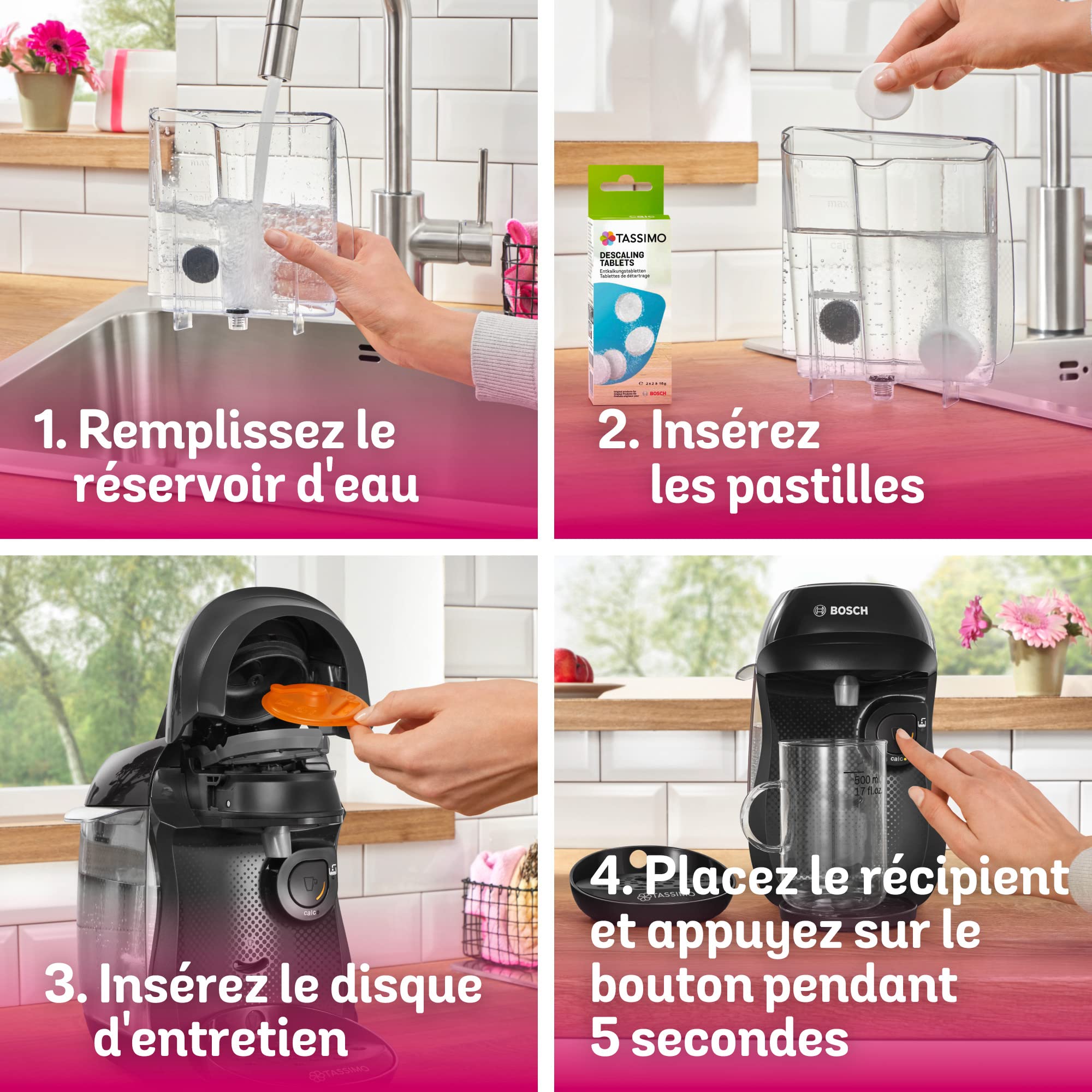 Machine à Café TASSIMO HAPPY, TAS1002N, plus de 40 boissons chaudes, Noir intense