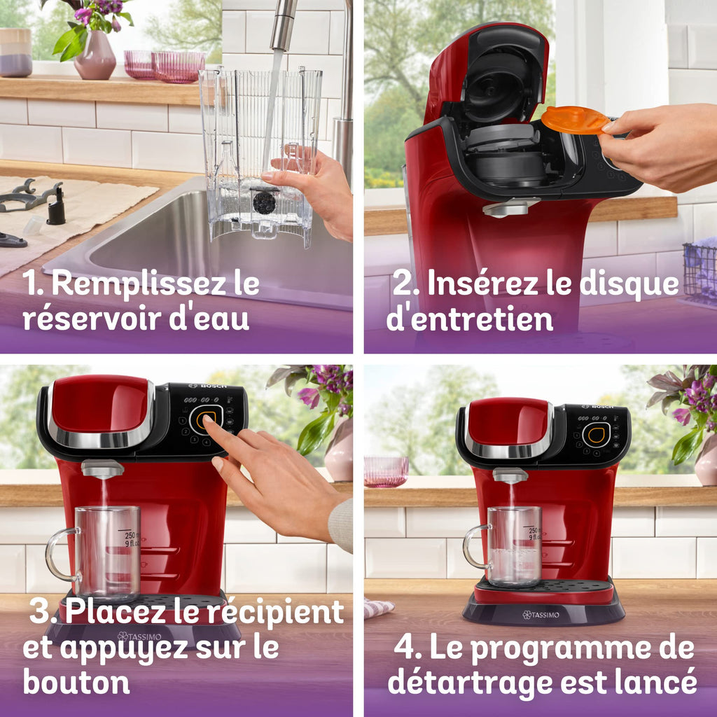 Tassimo My Way Machine à Café, tas6503, plus de 40 boissons chaudes, OneTouch, rouge