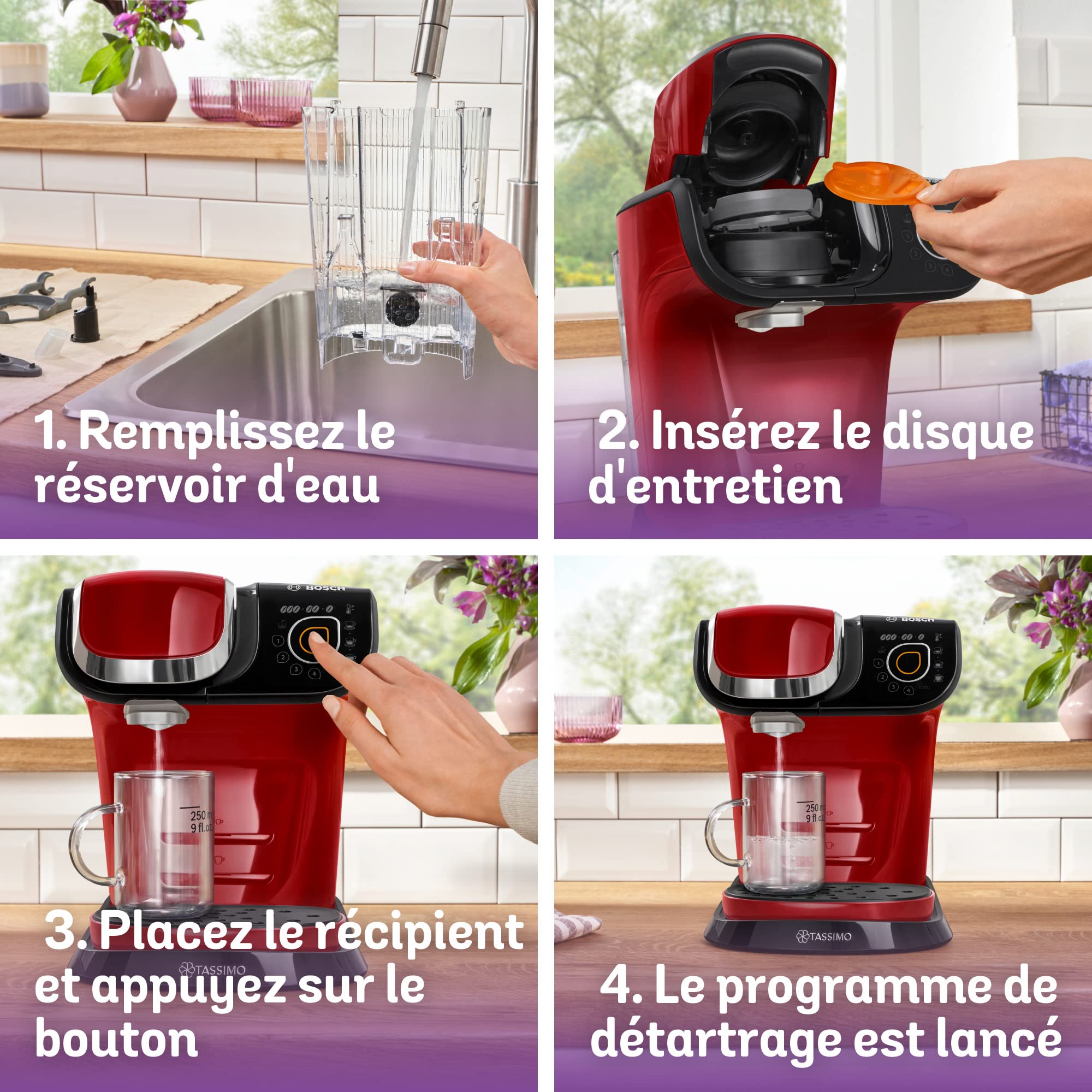 Tassimo My Way Machine à Café, tas6503, plus de 40 boissons chaudes, OneTouch, rouge
